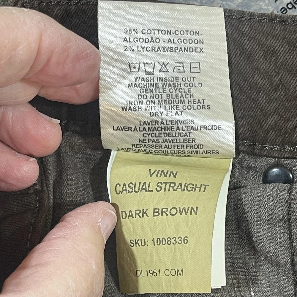 NWT, DL1961 Jeans Mens 40x36 Dark Brown Vinn Casual Straight Stretch Twill Pants